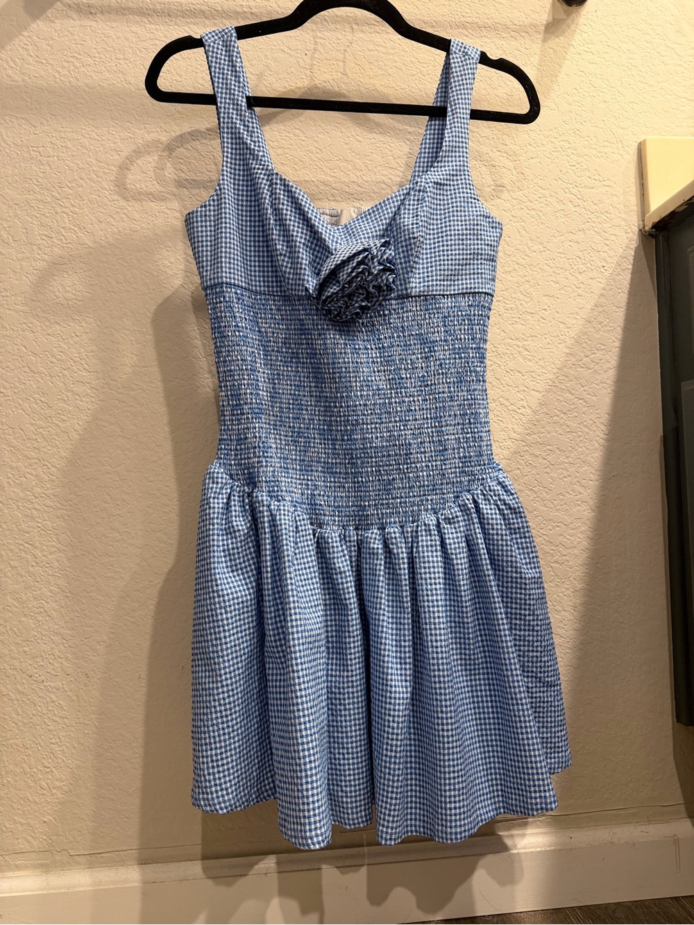 Maeve Light Blue Gingham Dress with Rosette